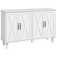 SIDEBOARD Weiß, 4 Türen, 120/37/75 cm - Weiß, Holz (120/75/37cm) - PANGIVO