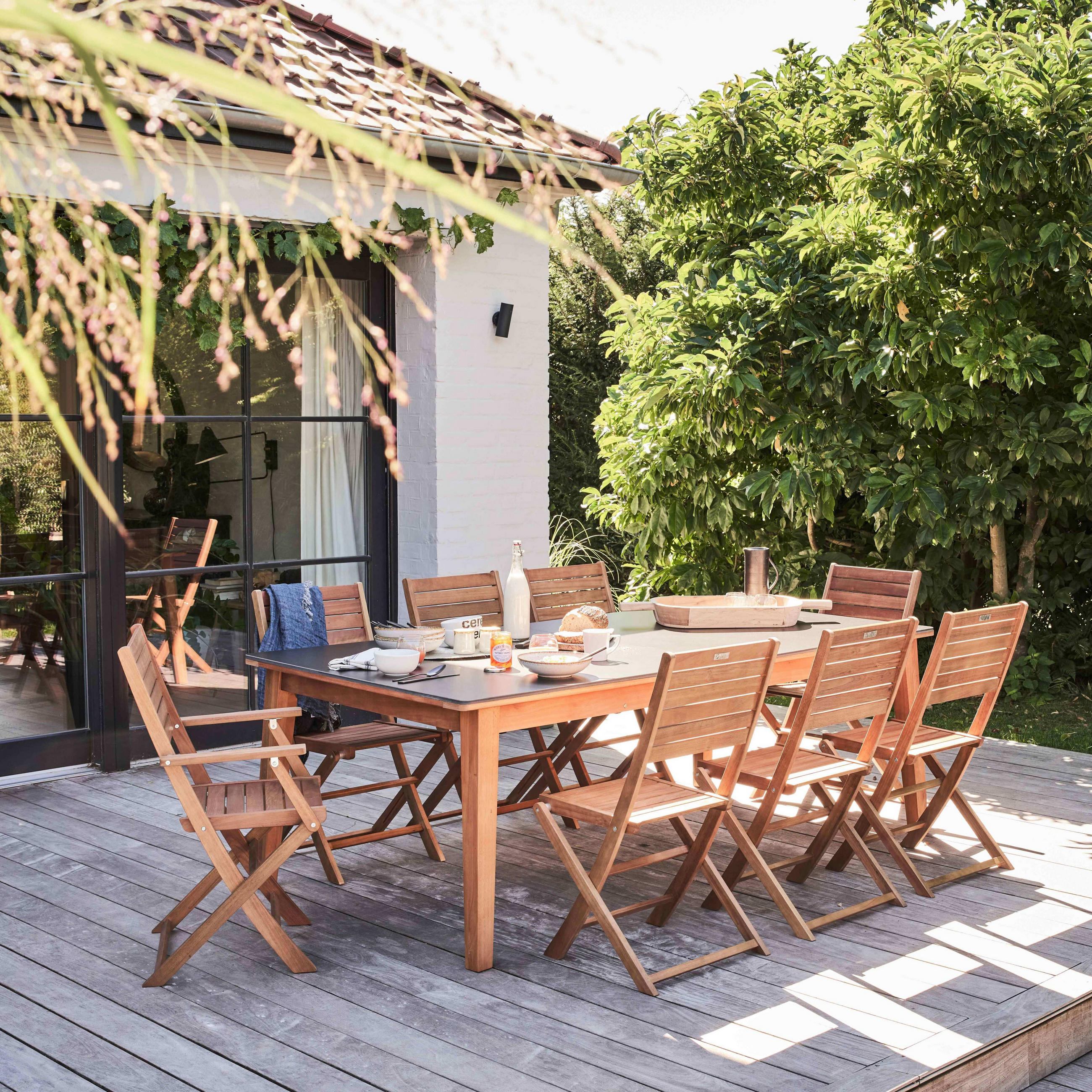 GARTENSET 9-tlg., Braun - Braun, Holz - Oviala
