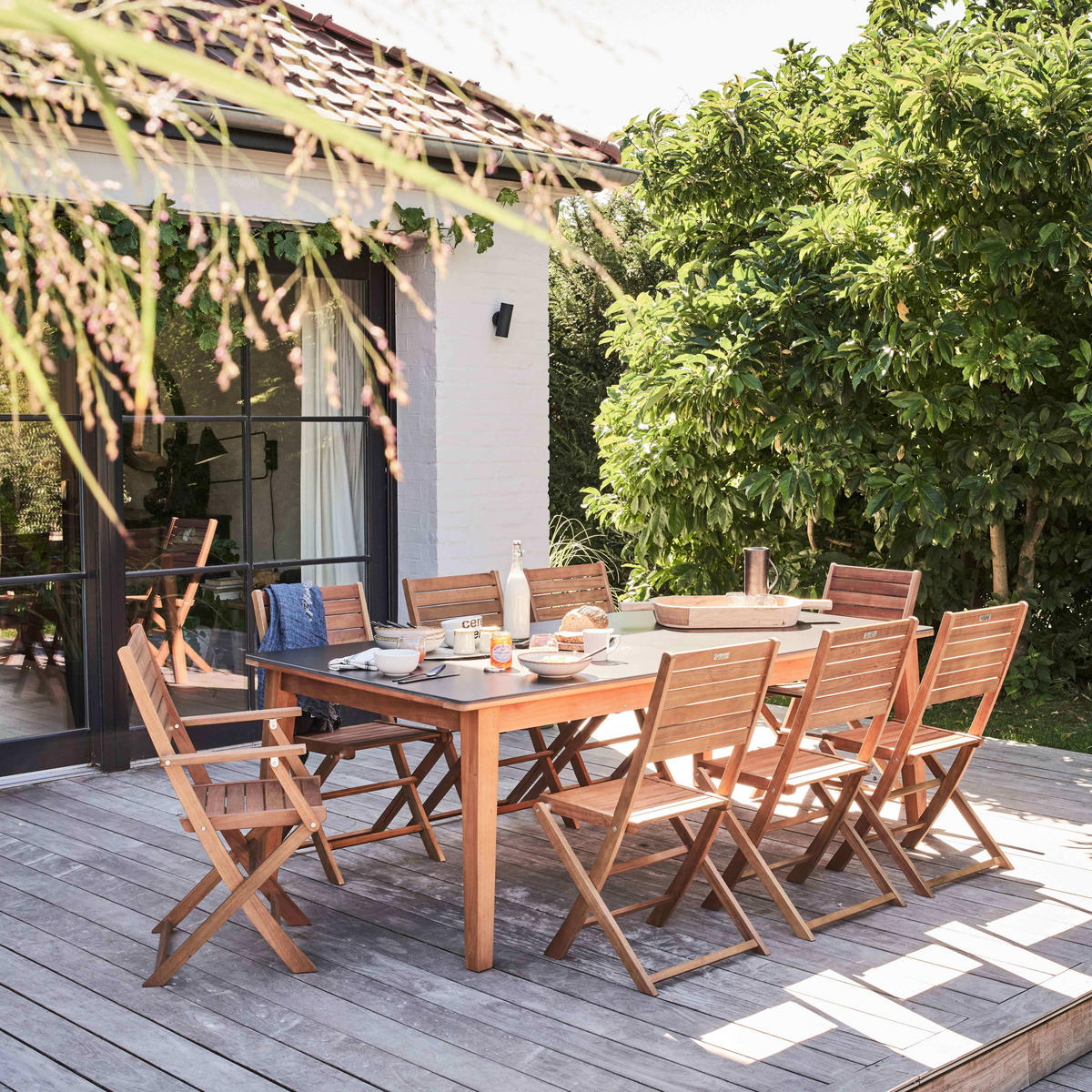 GARTENSET 9-tlg., Braun - Braun, Holz - Oviala