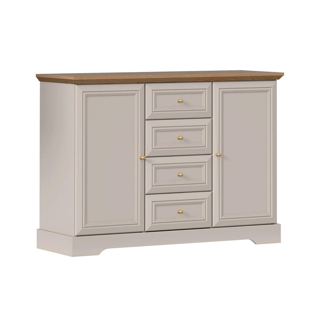 SIDEBOARD Dulci Kaschmir und Holz - Beige, Holzwerkstoff (124.7/91.5/46.2cm) - Petits-meubles