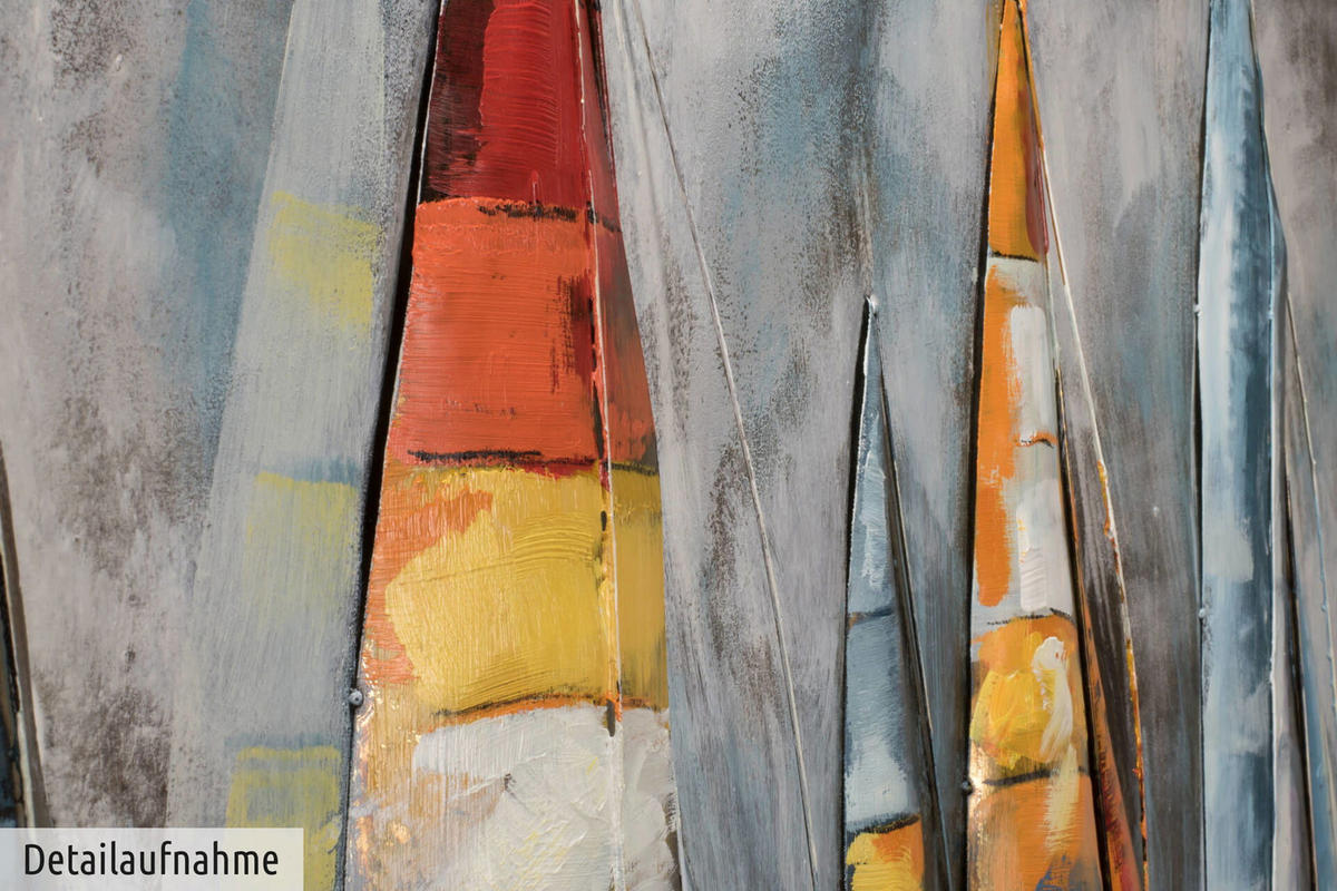 METALLBILD Bunt 100/70 cm - Blau/Multicolor, Metall (7.5/70cm) - KUNSTLOFT
