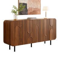 SIDEBOARD Mid-Century 4 Türen Nussbaum 8 Fächer modern - Walnussfarben, Holzwerkstoff (40/79/160cm) - FLIEKS