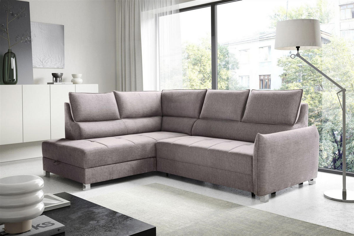ECKSOFA Marno In Chill Me - Hellgrau, Holzwerkstoff/Textil (200/260cm) - Fun Möbel