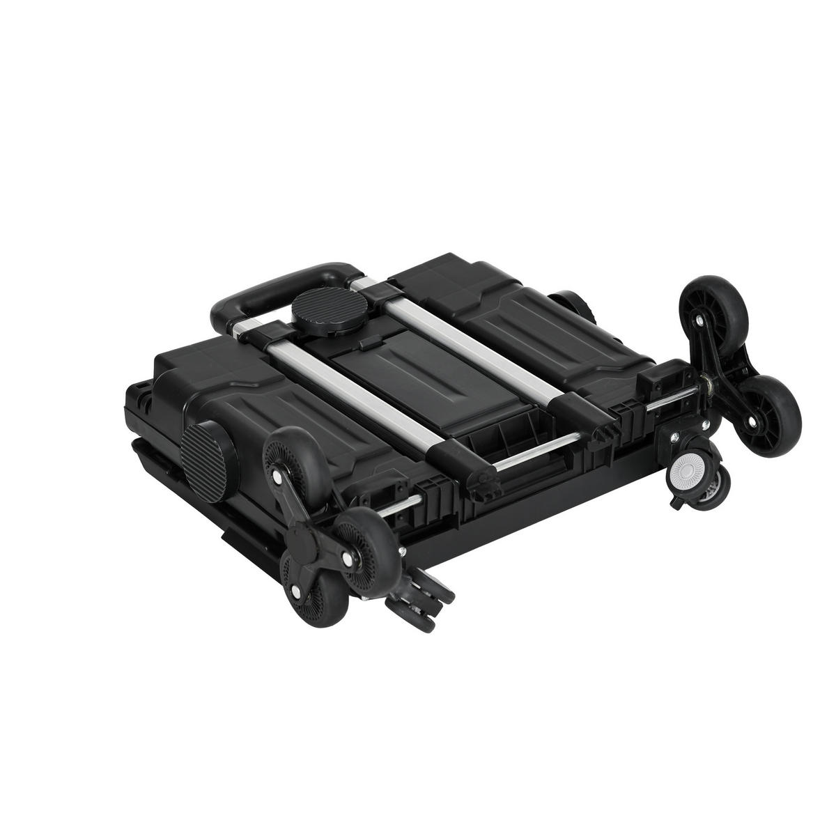 EINKAUFSWAGEN Kunststoff Aluminiumlegierung Schwarz - Schwarz, Kunststoff (48/100/52cm) - HOMCOM