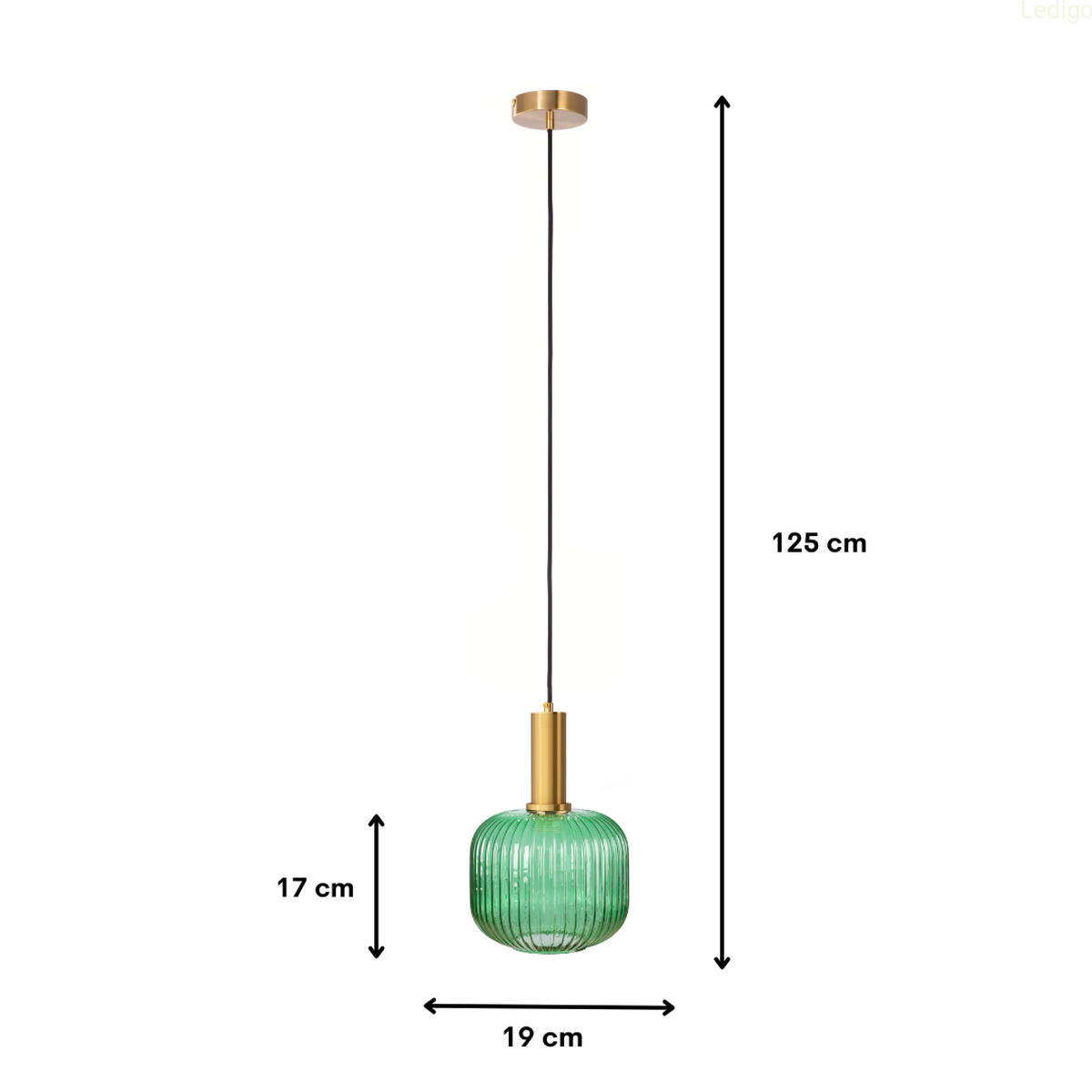 PENDELLEUCHTE Paris - Goldfarben/Schwarz, Glas/Metall (19/19/125cm)