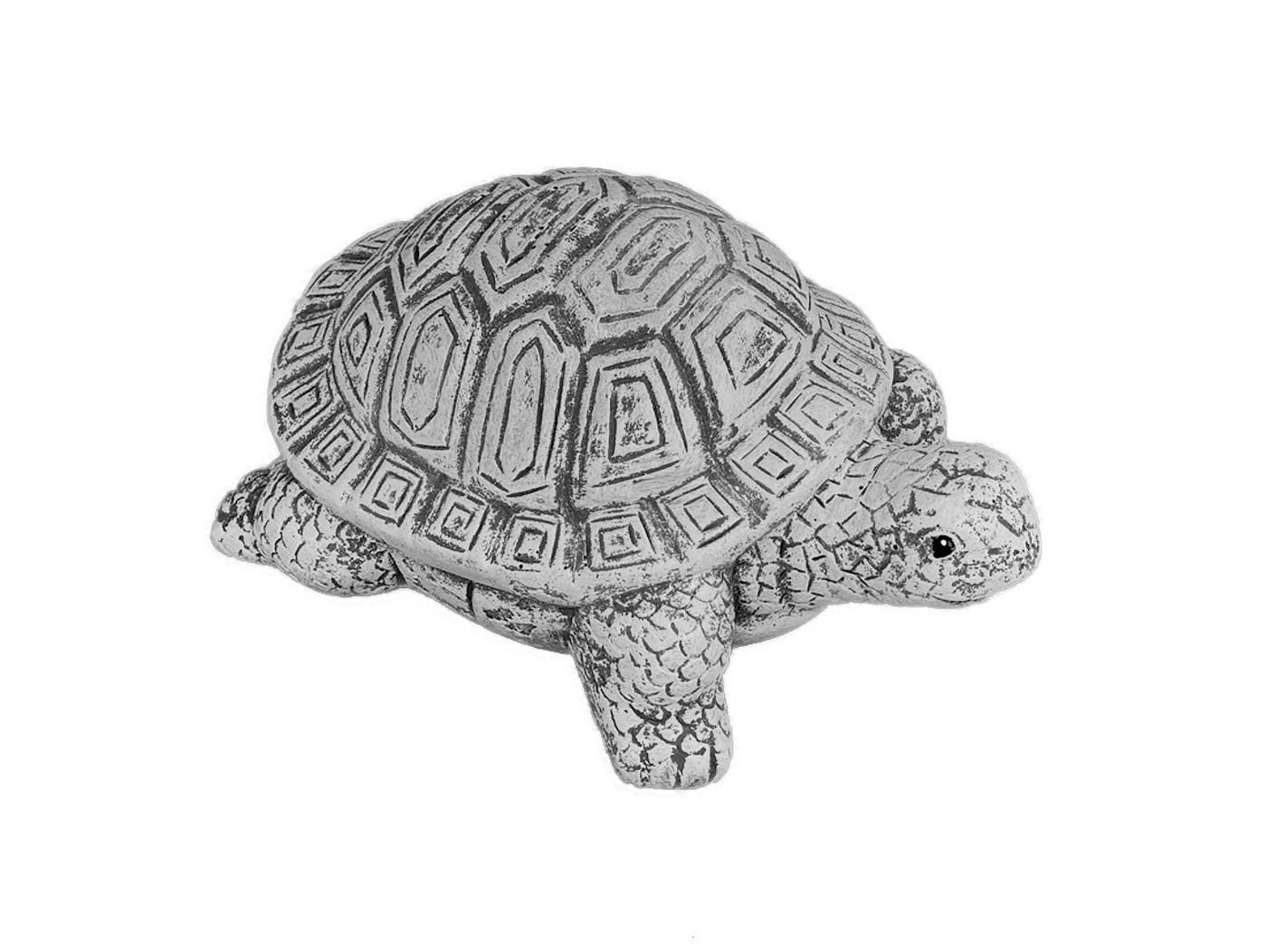 STEINFIGUR Schildkröte aus Steinguss frostfest wetterfest - Grau, Stein (12/8/19cm) - stoneandstyle
