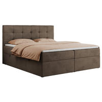 BOXBETT CENTO 120/200 Braun Velvet - H3 - Braun, Holz/Textil (120/200cm) - MKS