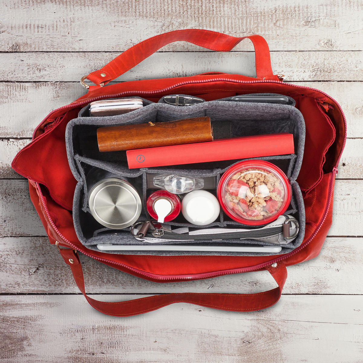 TASCHENORGANIZER - Grau, Textil (27/16/16cm) - Relaxdays