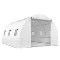 FOLIENGEWÄCHSHAUS PE Stahl Weiß - Weiß, Kunststoff (300/200/396cm) - Outsunny