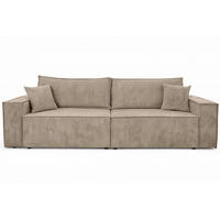 SOFA Mit Schlaffunktion Und Bettkasten, Cordstoff Poso, Dunkelbeige, BEST SCORNER - Beige, Holz (245/83/90cm) - Kaiser Möbel