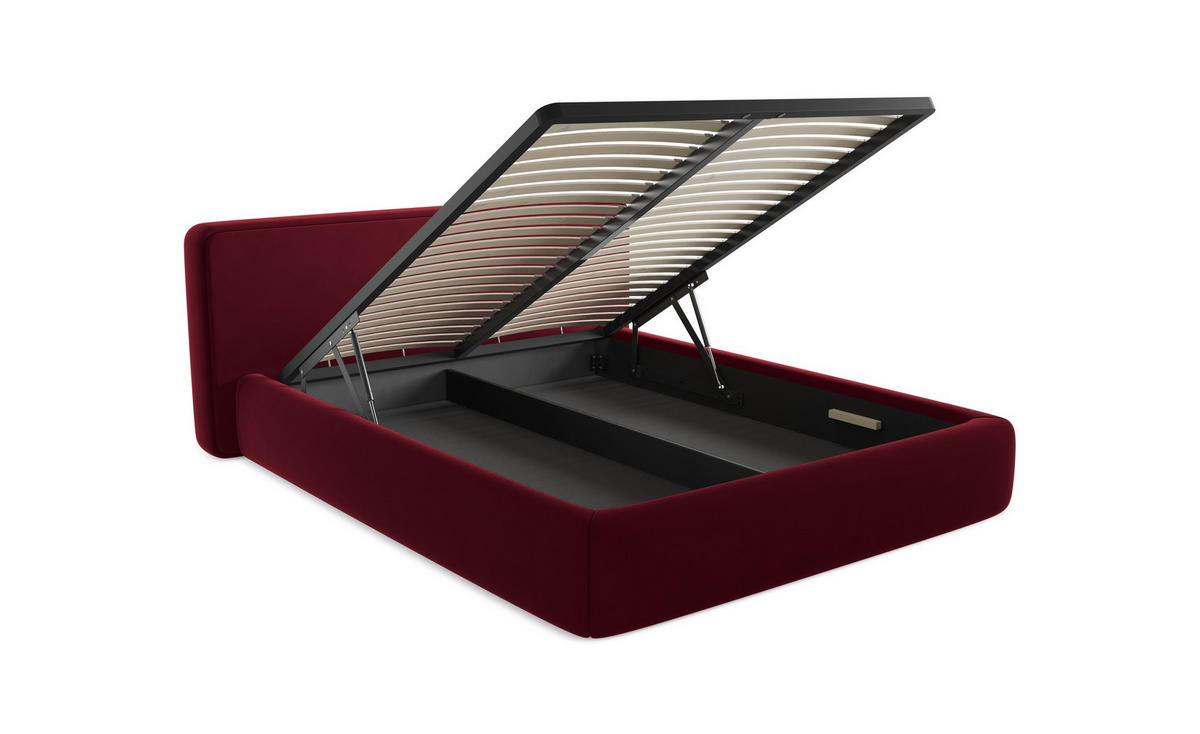 POLSTERBETT mit Bettkasten und Lattenrost 160x228 Orange - Terracotta/Schwarz, Kunststoff/Textil (140/200cm) - Makamii