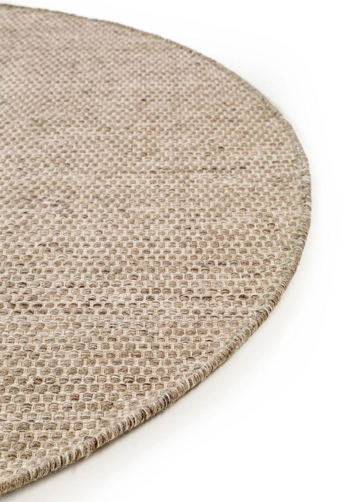 WOLLTEPPICH Rocco Taupe ø 200 cm rund - Taupe, Textil (200/200cm) - benuta Pure