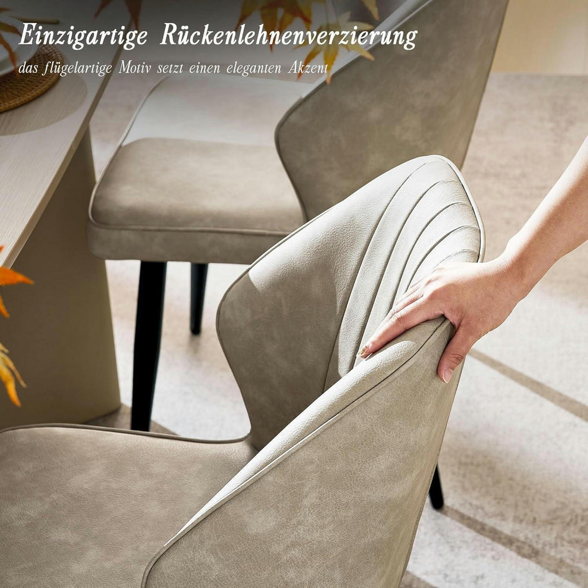 ESSZIMMERSTUHL 2er Set Kunstleder Beige - Beige, Kunststoff (47/85/44cm)