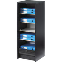 AKTENSCHRANK mit Rolladentür 38,5/35/104cm - Schwarz, Holzwerkstoff (35/104/38.5cm) - Simmob
