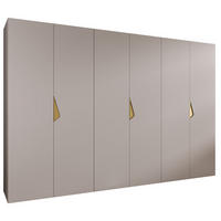 DREHTÜRENSCHRANK 202/300/52 6-türig - Beige/Goldfarben, Holz/Metall (300/202/52cm) - Abiks Möbel