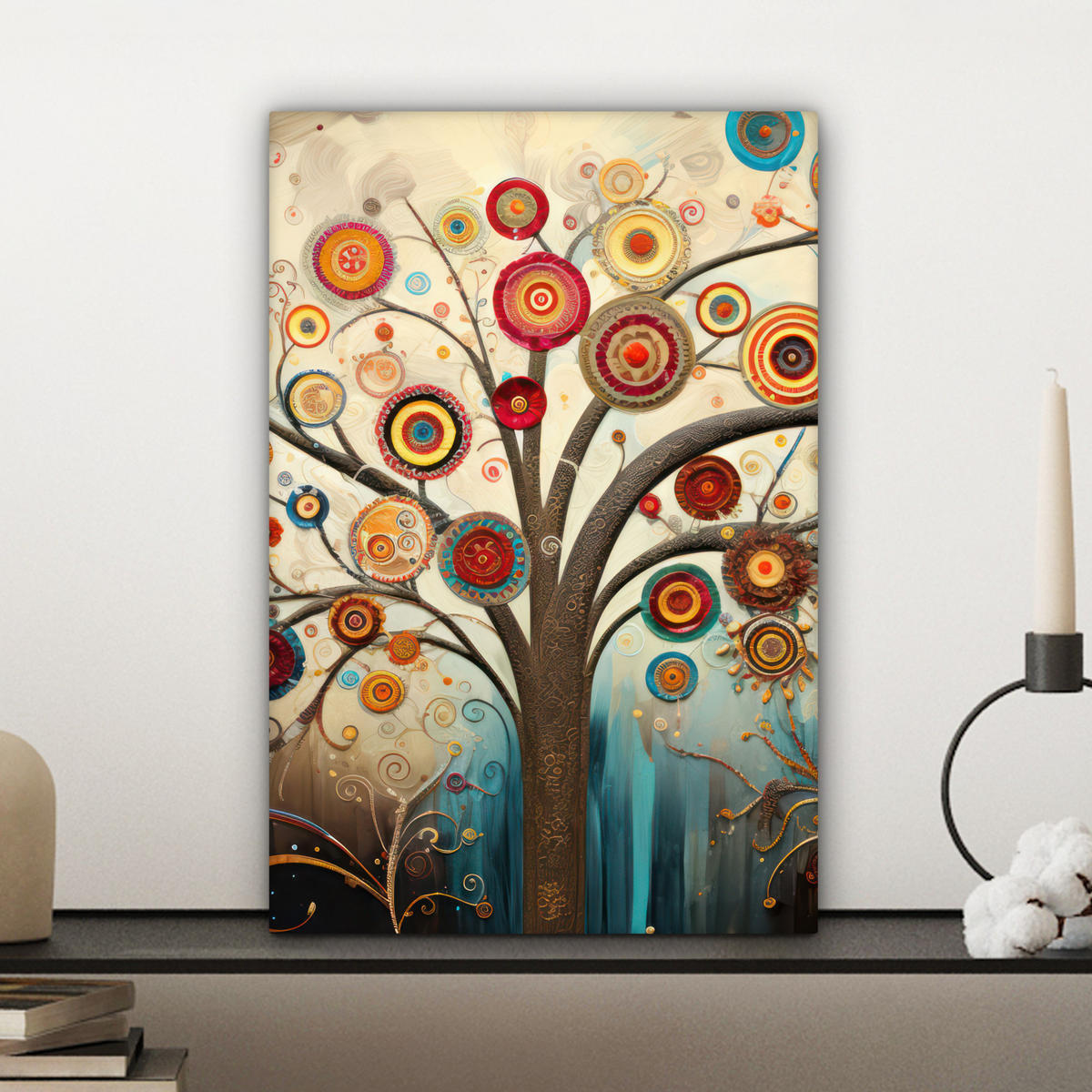 LEINWANDBILD Baum - Baum des Lebens - Farbe Deko Wohnzimmer 20x30 cm - Braun, Textil (20/30cm) - MuchoWow