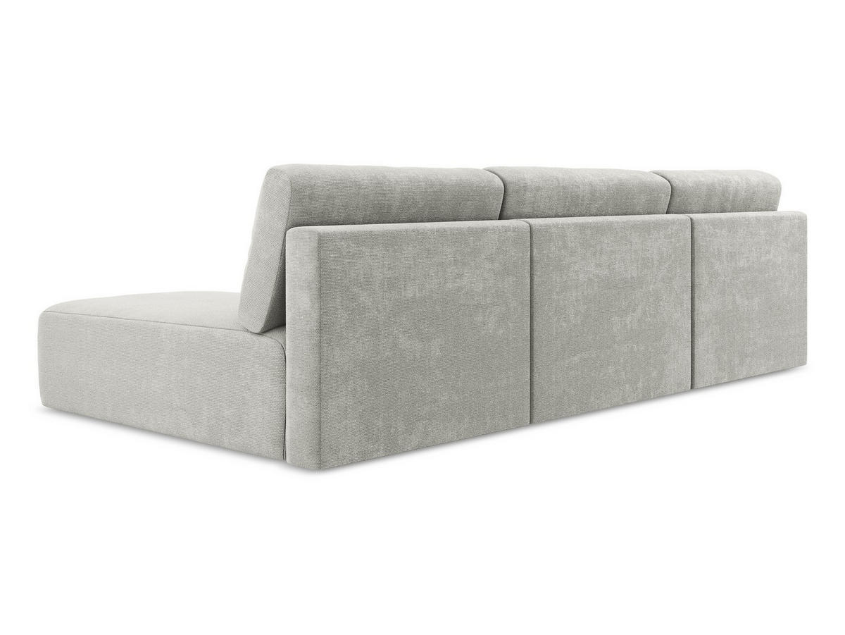 WOHNLANDSCHAFT Chenille Stoff Grau - Hellgrau/Schwarz, Kunststoff/Textil (304/79/149cm) - Makamii