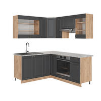 ECKKÜCHE Fame-Line Anthrazit Landhaus/Goldkraft Eiche 160 x 60 cm ohne AP - Honigeiche/Anthrazit, Holzwerkstoff (190/81.6/46cm) - Vicco
