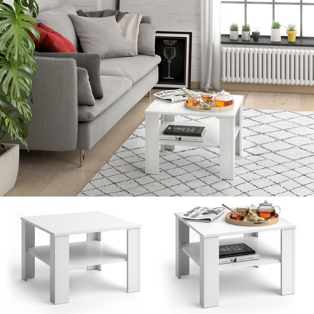 COUCHTISCH Homer Weiß 60 x 60 cm - Weiß, Holzwerkstoff (60/60/42cm) - Vicco