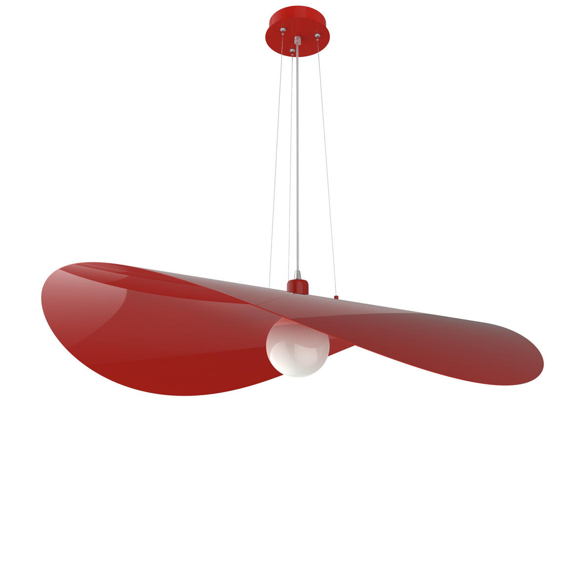 HÄNGELEUCHTE - Rot, Metall (90/90/120cm) - Lumicom