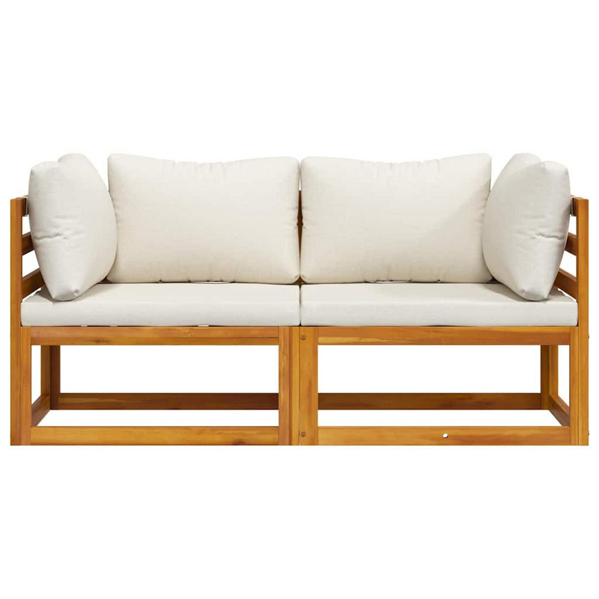 GARTENSOFA DYXP 70/60/70 cm （2er-set) - Creme, Holz (70/60/70cm) - ZMH