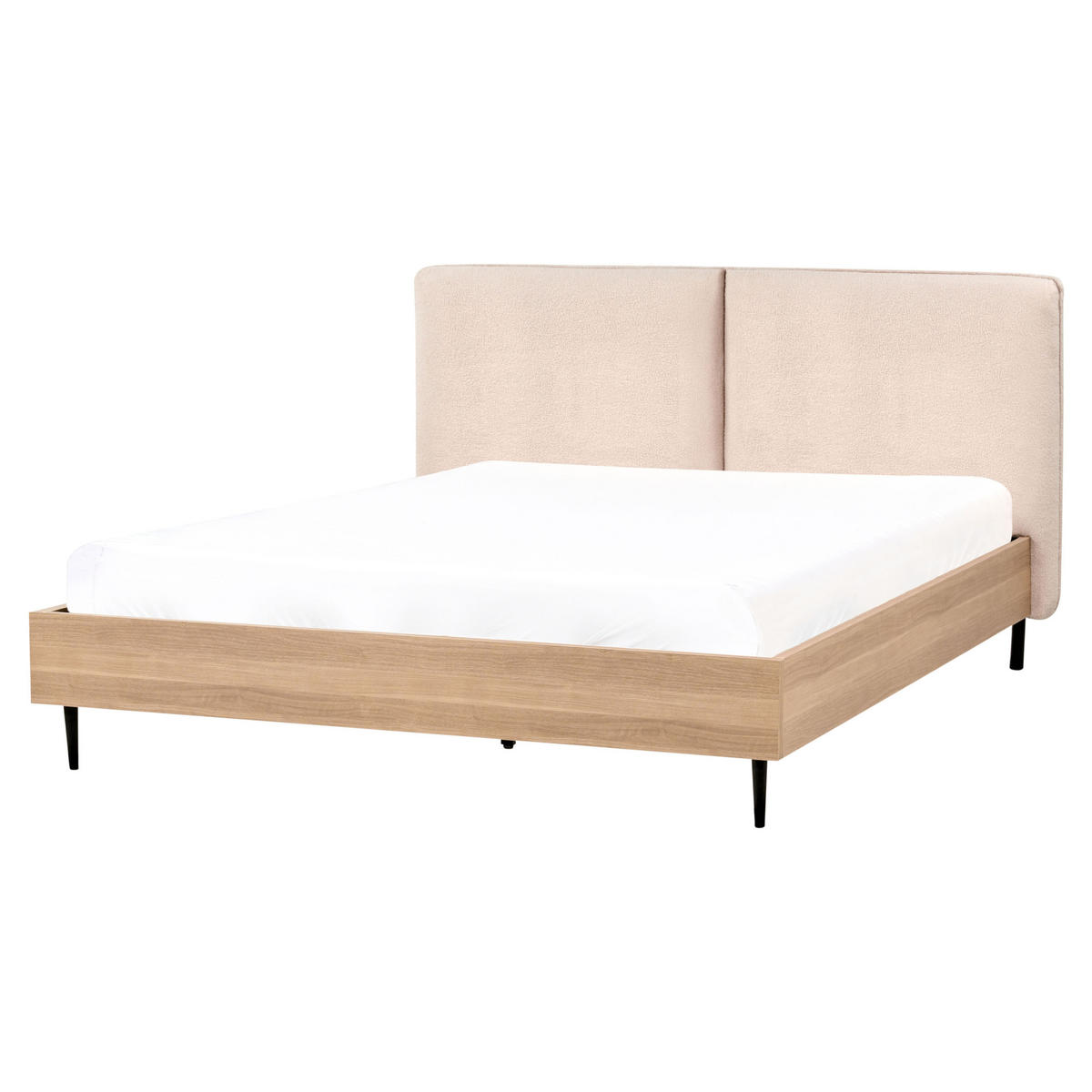 BETT mit Lattenrost 160x200 cm Beige Limanton - Beige, Textil (160/200cm) - Beliani