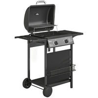 GASGRILL mit 2 Brenner aus Metall Schwarz - Schwarz, Metall (56/95/99cm) - Outsunny