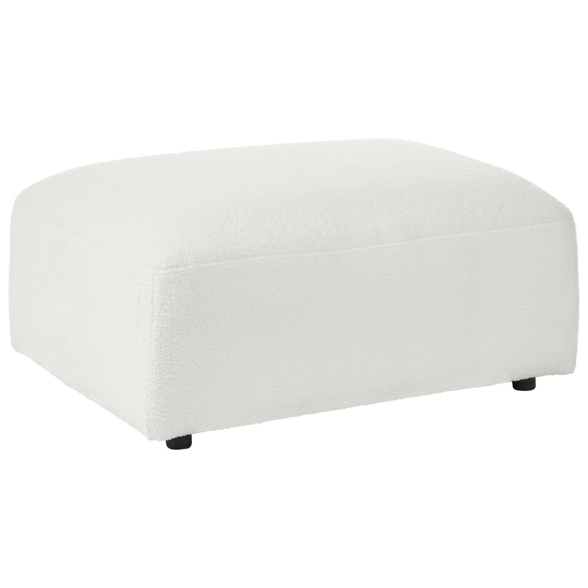 OTTOMANE Bouclé Weiß Hede - Weiß, Textil (91/41/61cm) - Beliani
