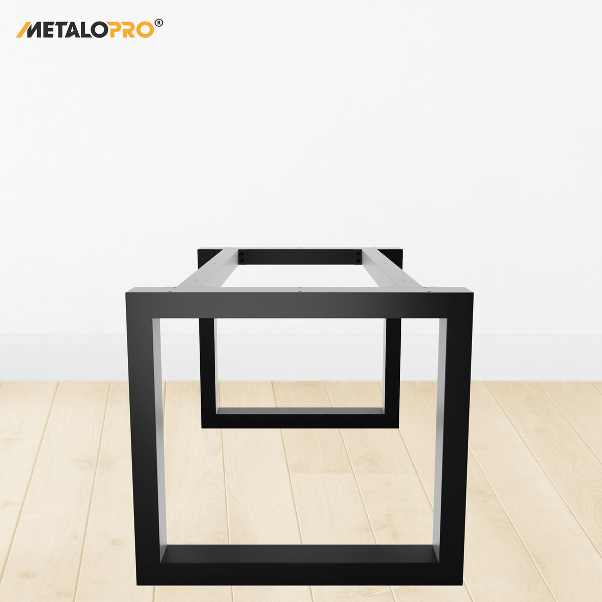 TISCHBEINE Eta Extreme Schwarz Metall 200/80/72 cm - Schwarz, Metall (80/72/200cm) - Metalo Pro