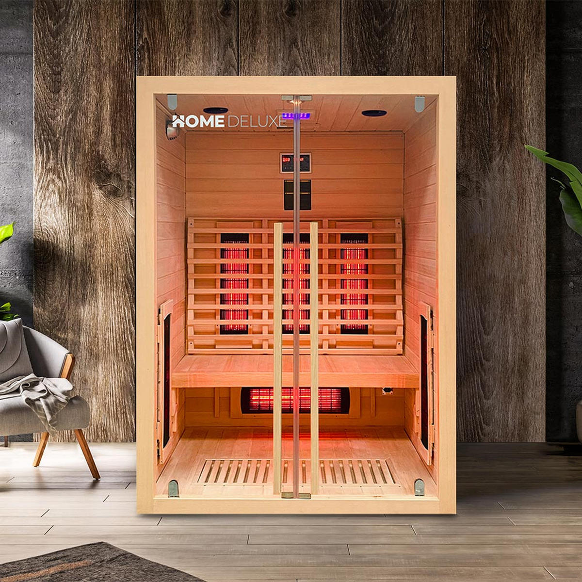 INFRAROTKABINE SONORA M - Größe: M - Naturfarben, Holz (135/190/105cm) - Home Deluxe