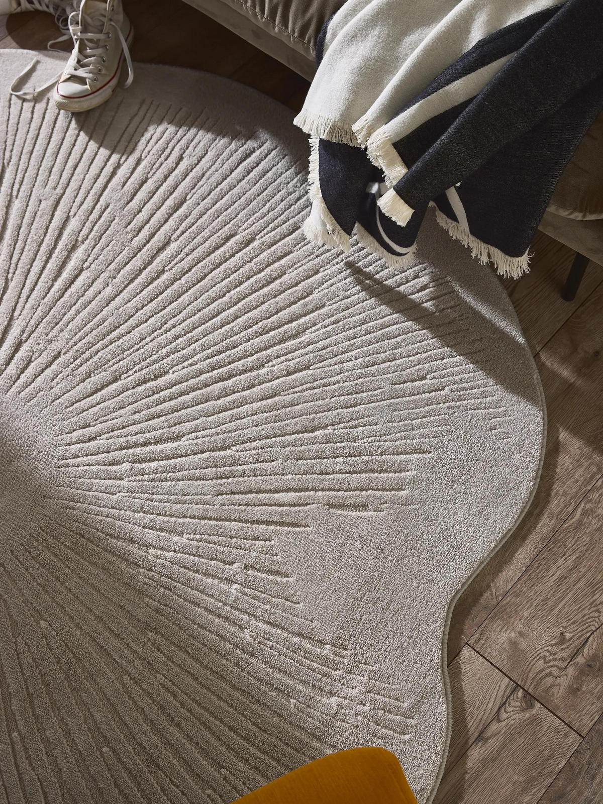 TEPPICH Pam waschbar Grau ø 200 cm rund - Grau, Kunststoff/Textil (200/200cm) - benuta