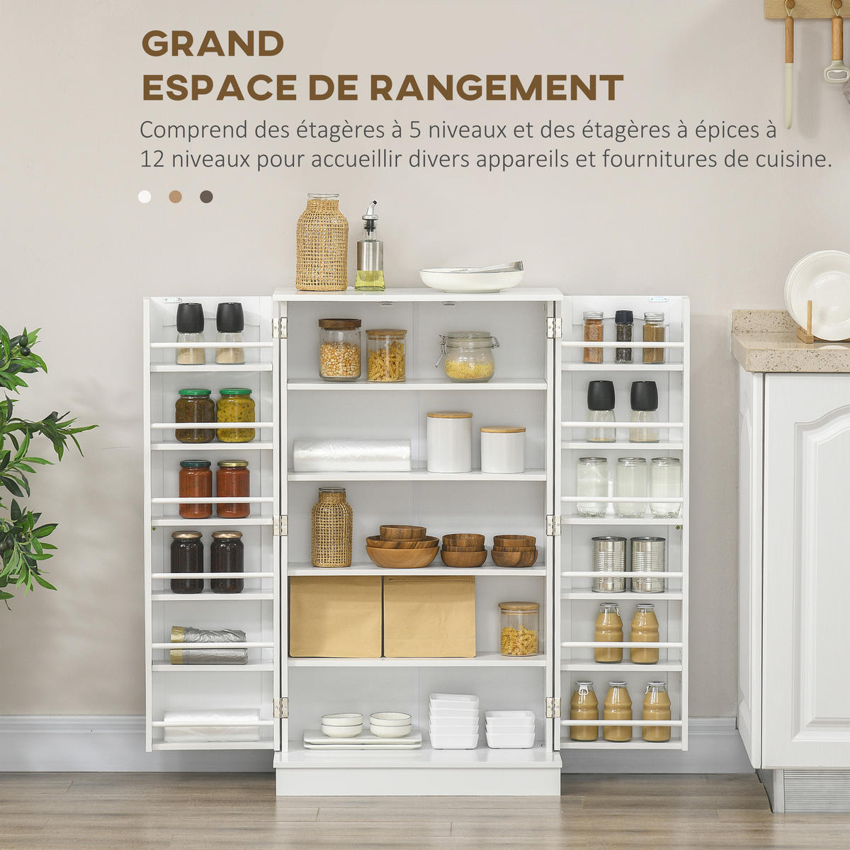 MEHRZWECKSCHRANK DE-11152 5 Böden Weiß - Weiß, Holzwerkstoff (30/104/60cm) - ComfortXL