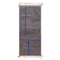 BERBERTEPPICH modern kariert 95x 210 cm - Schwarz, Naturmaterialien (95/210cm) - AFK Living