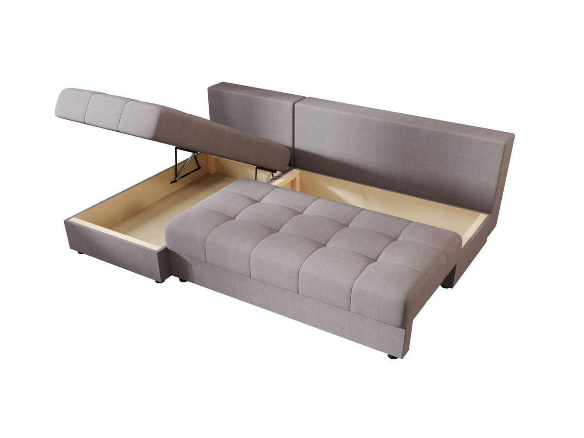 ECKSOFA MOS L Cosmic 160 Links mit Schlaffunktion - Grau, Textil (200/143cm) - Bedante