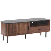 TV-MÖBEL Dunkelbraun, Schwarz Jose 40/120/46 cm - Dunkelbraun, Holzwerkstoff (120/46/40cm) - Beliani