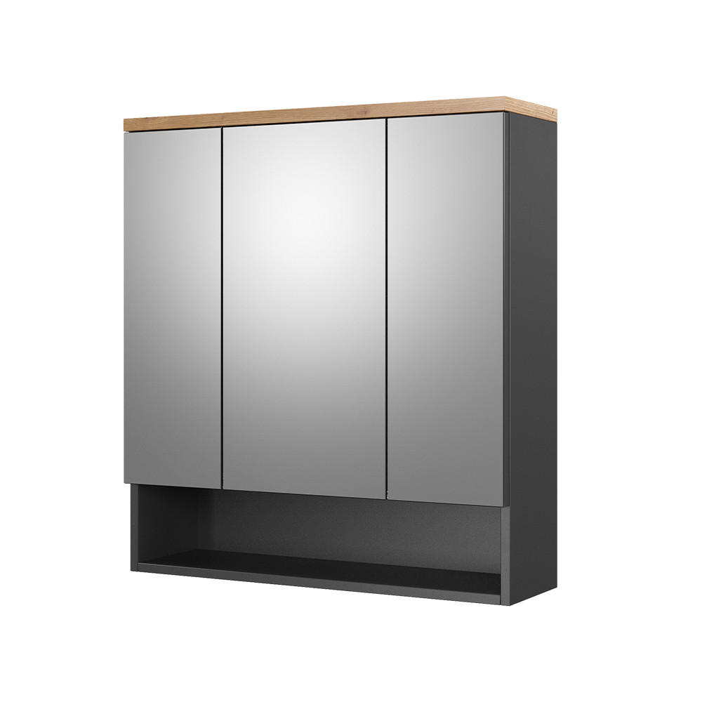 BADSPIEGELSCHRANK Eden Anthrazit 70 x 77.5 cm - Anthrazit, Holzwerkstoff (70/77.5/21.7cm) - Vicco