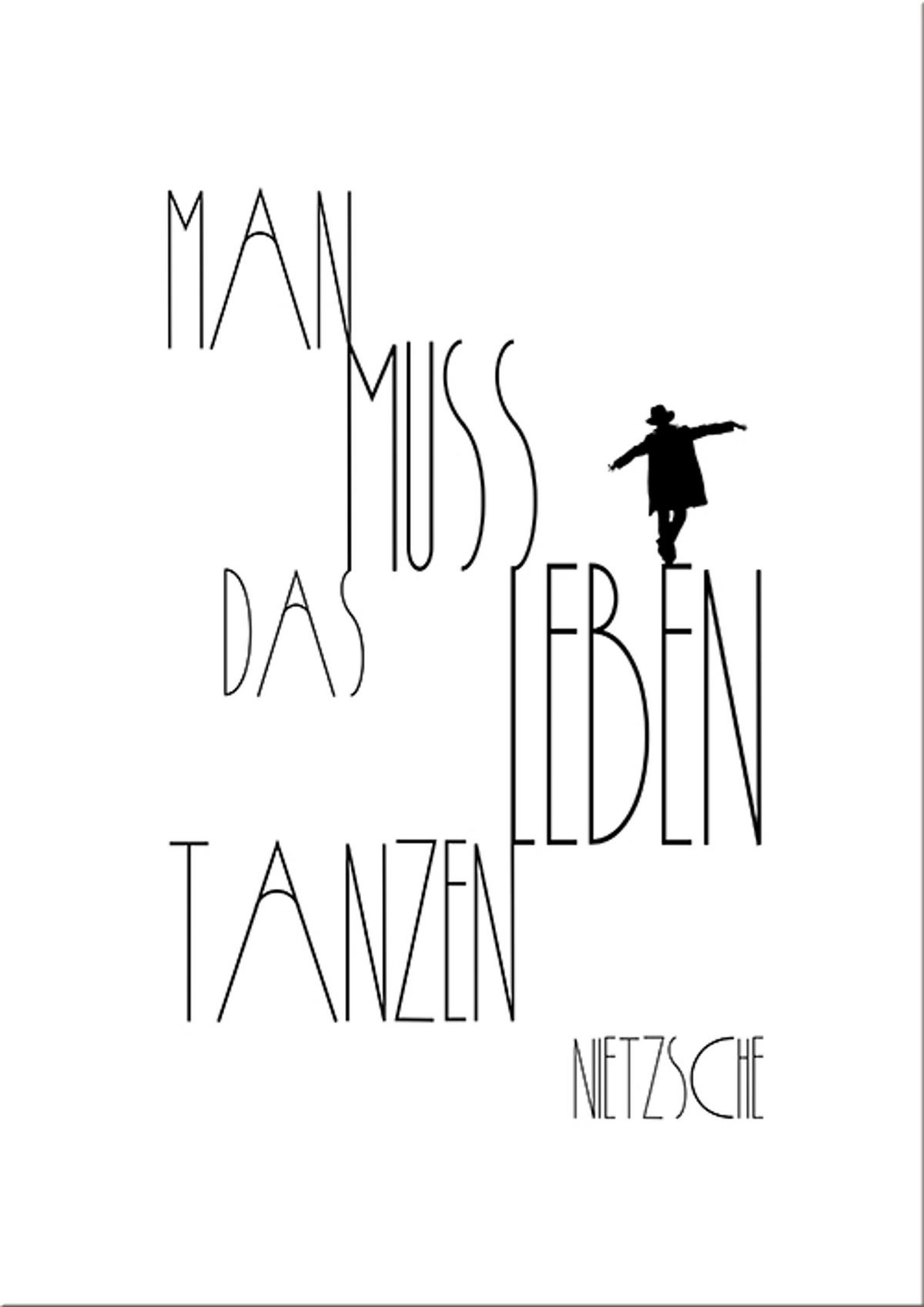 POSTER DIN A4 21x29,7 cm Spruch Zitat schwarz weiß - Weiß, Papier (21/29.7/2cm) - artissimo