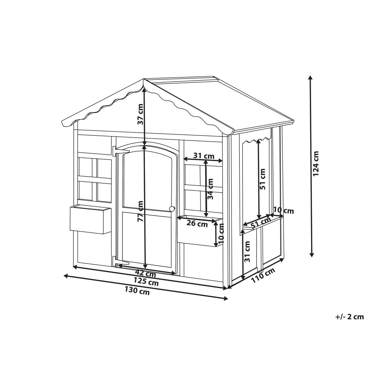 GARTENSPIELHAUS Weiß Nikaia - Pink/Weiß, Holz (130/124/110cm) - Beliani