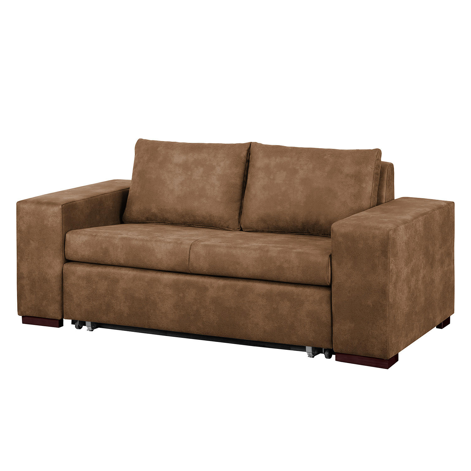 SCHLAFSOFA mit XL Armlehne - Cappuccino, Textil (216/90/90cm) - home24