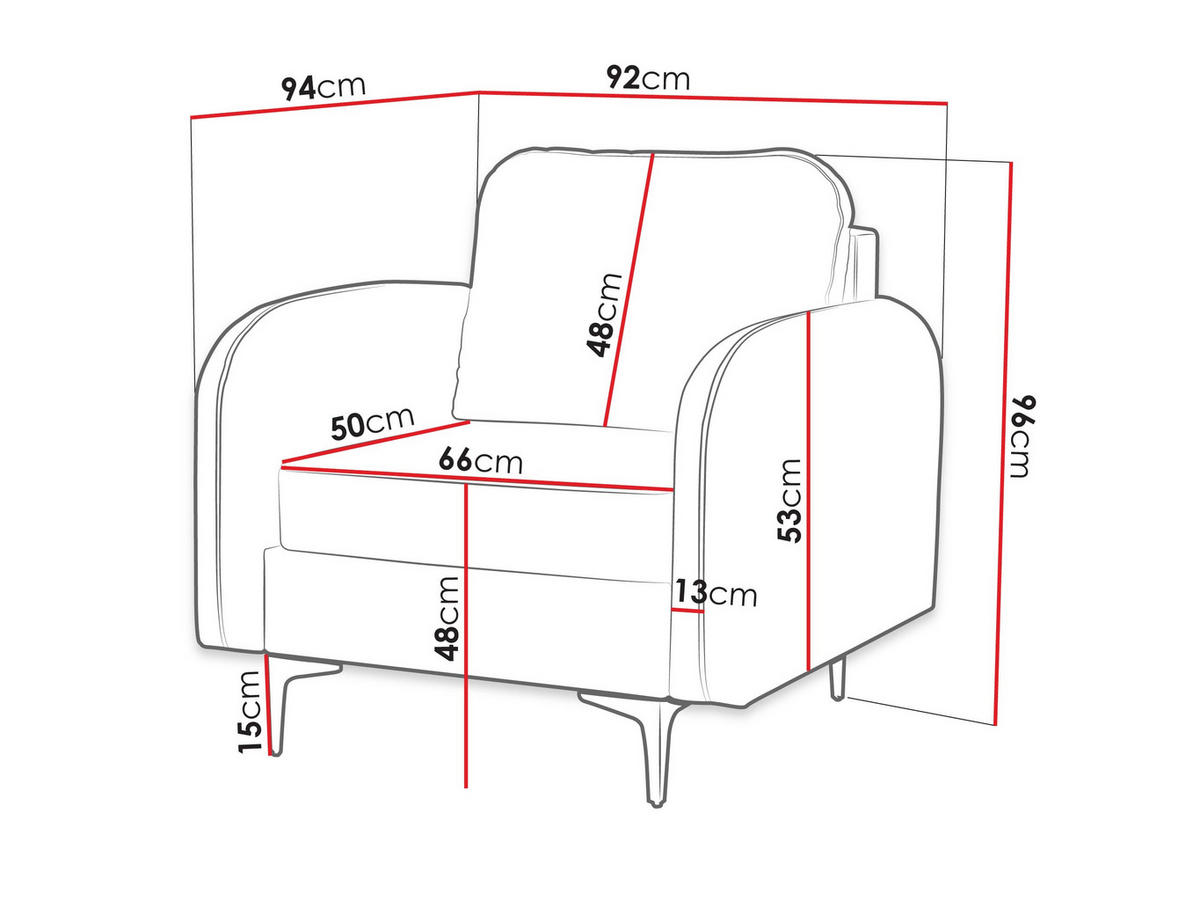 SESSEL Venice - Schwarz, Holz/Textil (94/96/92cm) - MIRJAN24