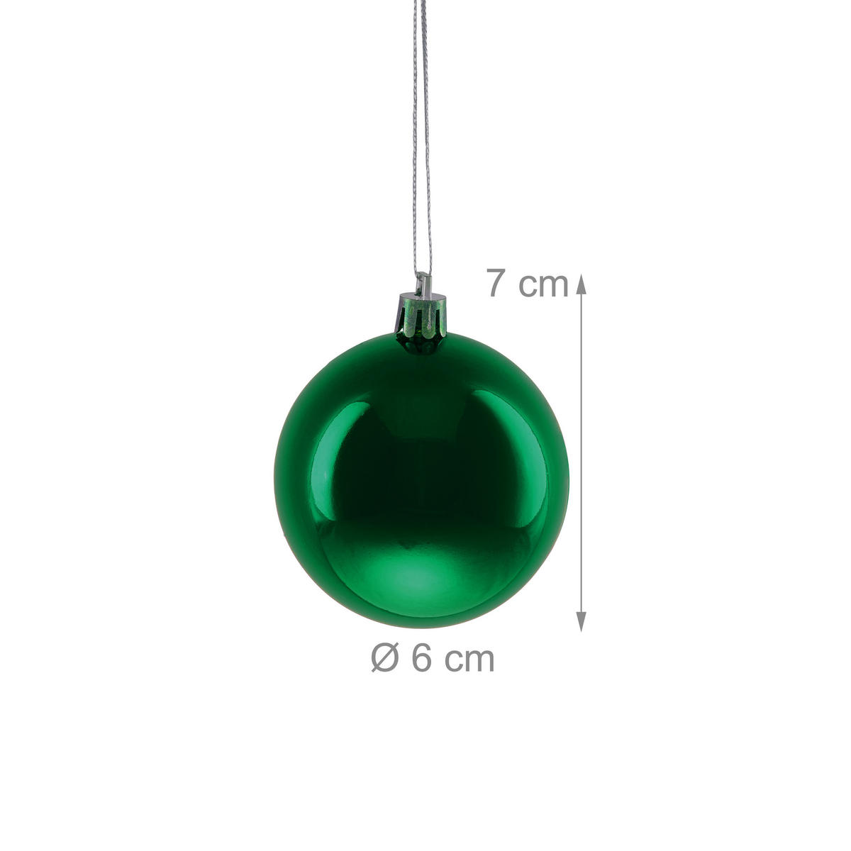 100XWEIHNACHTSKUGELN - Dunkelgrün, Kunststoff (6/7/6cm) - Relaxdays