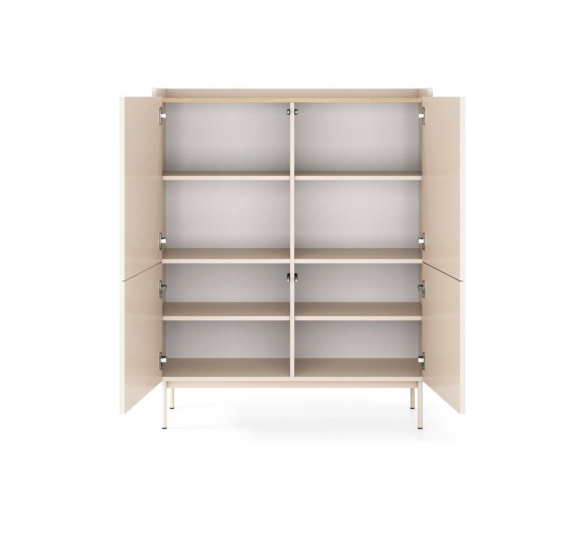 HIGHBOARD Levant Beige, Hochkommode - Beige, Holzwerkstoff (103/126/38cm) - Bettso