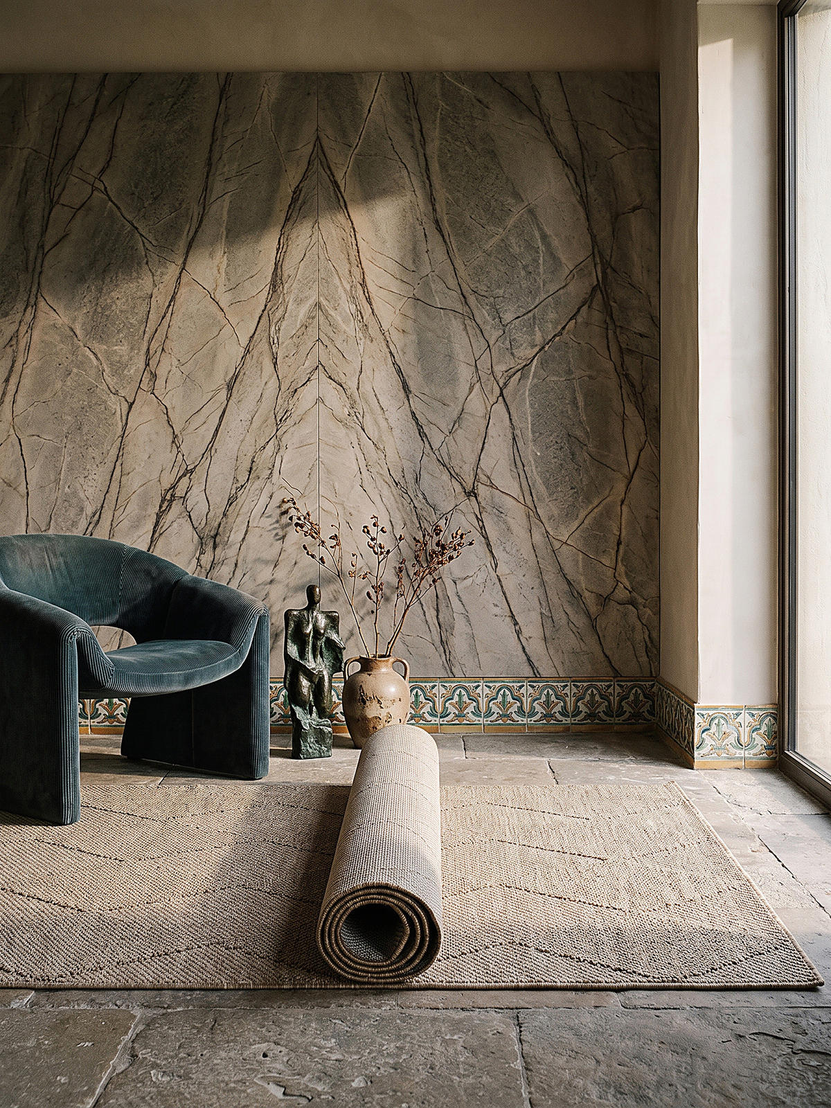 TEPPICHLÄUFER Karo TOCE Polypropylen Natur 80 x 150 cm - Beige, Textil (80/150cm) - KADIMA DESIGN