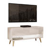 LOWBOARD TV-Schrank CALANTE 90 cm auf schrägen goldenen Chrom-Beinen - Beige/Goldfarben, Holzwerkstoff/Metall (90/43/35cm) - Lookway