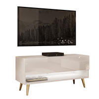 LOWBOARD TV-Schrank CALANTE 90 cm auf schrägen goldenen Chrom-Beinen - Beige/Goldfarben, Holzwerkstoff/Metall (90/43/35cm) - Lookway