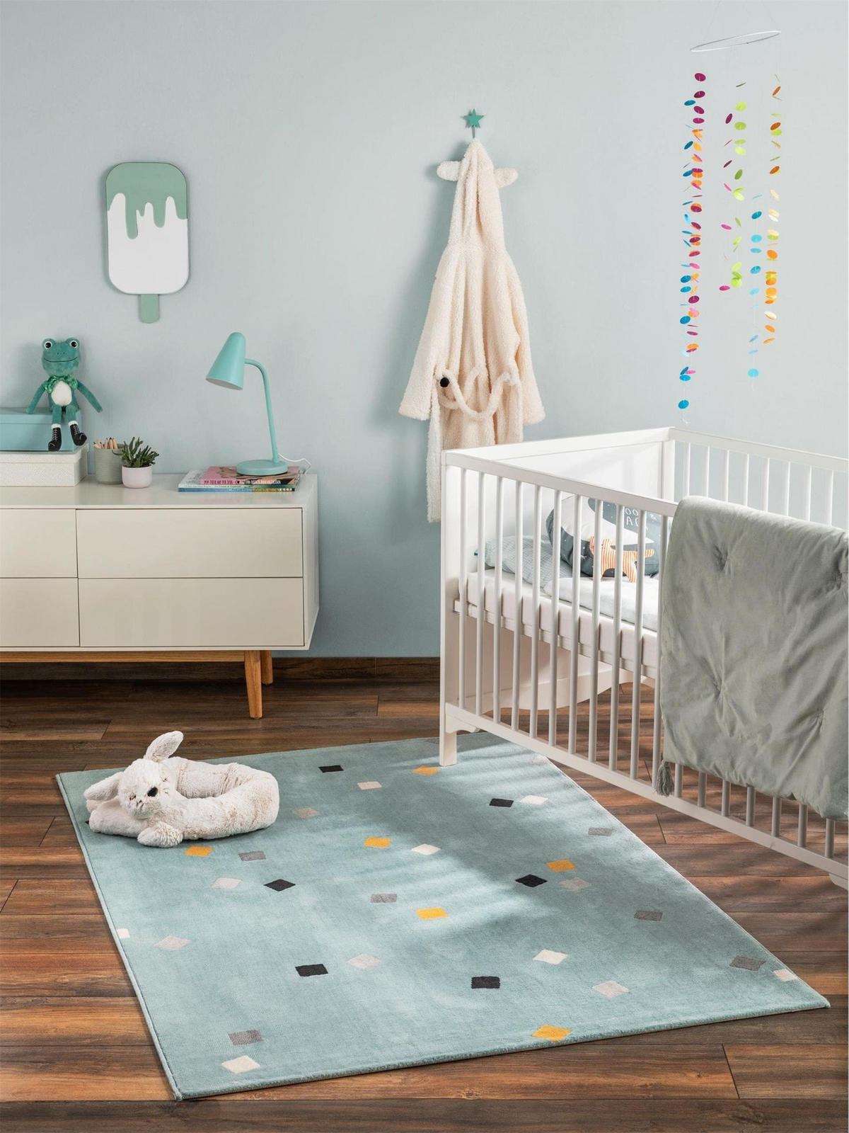 KINDERTEPPICH Juno Türkis 120x170 cm - Türkis, Kunststoff (120/1cm) - KUNSTLOFT