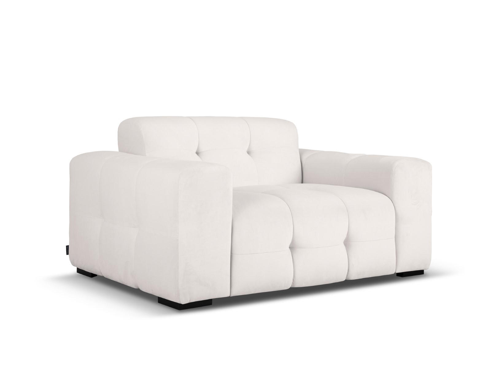 SOFA Kendal aus Samt hellgrau 2 Sitzplätze - Hellgrau, Textil (156/79/103cm) - Micadoni