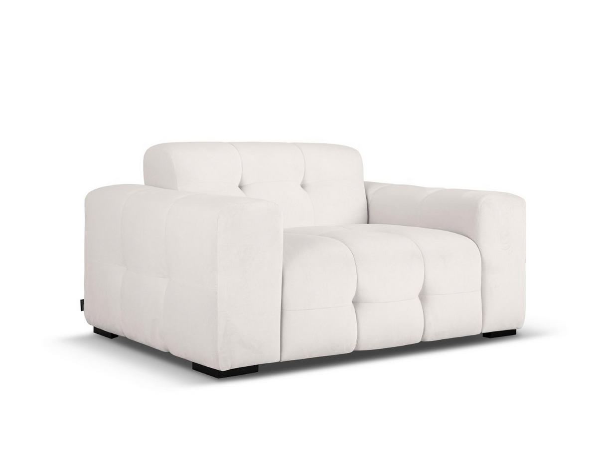 SOFA Kendal aus Samt hellgrau 2 Sitzplätze - Hellgrau, Textil (156/79/103cm) - Micadoni