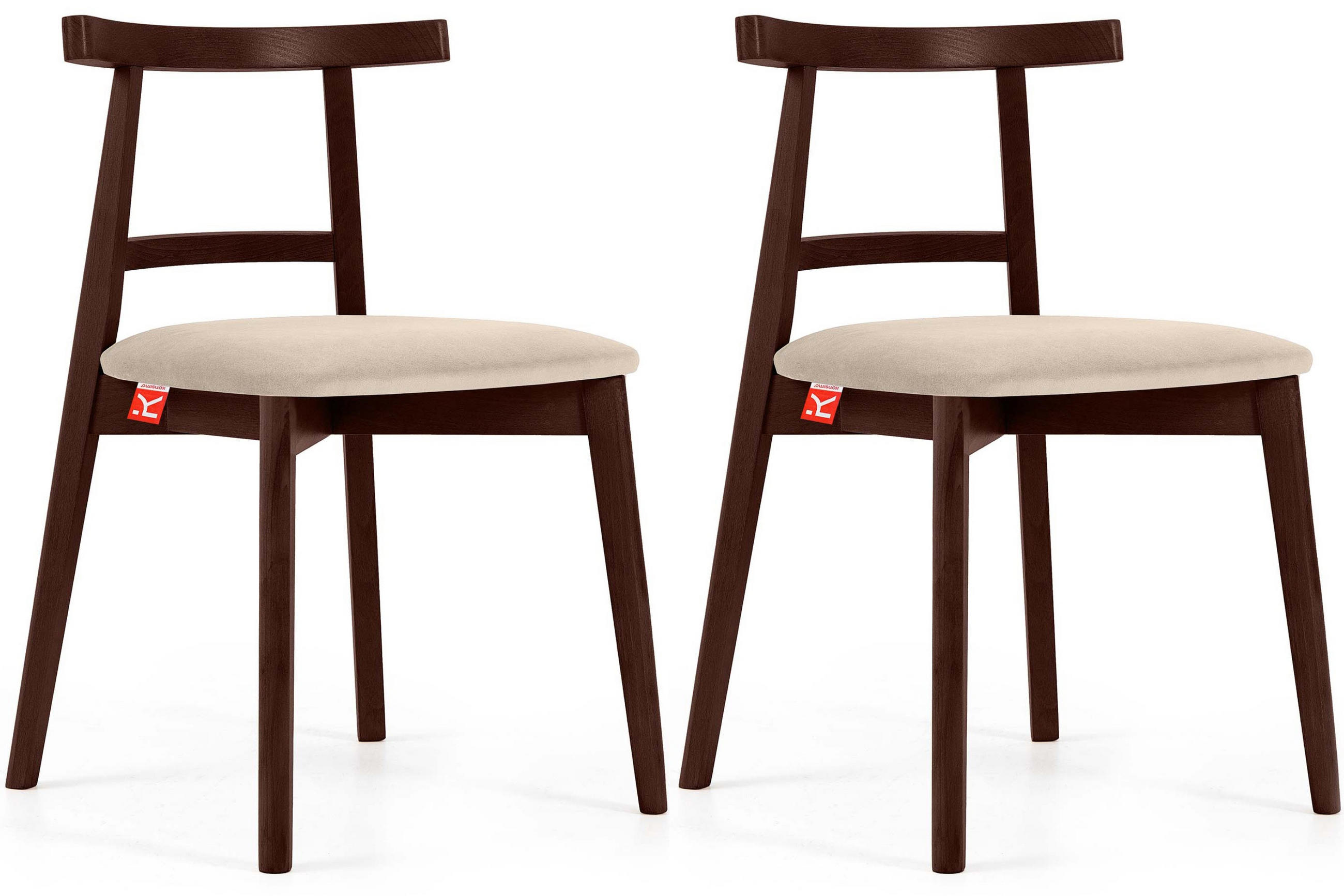 ESSTISCHSTÜHLE LILIO 2 St Vintage, Creme / Mahagoni - Creme, Holz/Textil (47/76/45cm) - KONSIMO®