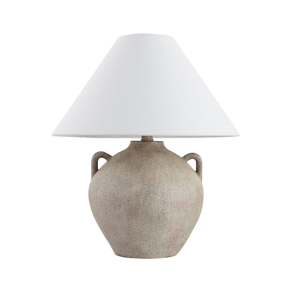 TISCHLAMPE RITA - Weiß, Große Tischlampe - Weiß, Kunststoff/Textil (43/43/50cm) - Home Deluxe